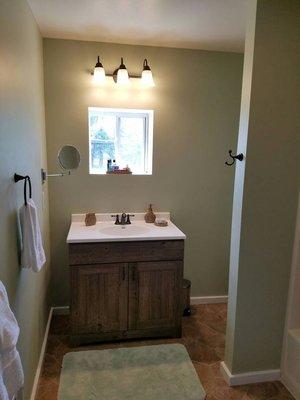 This is the bathroom in the East side of the duplex that we rent on a nightly basis.