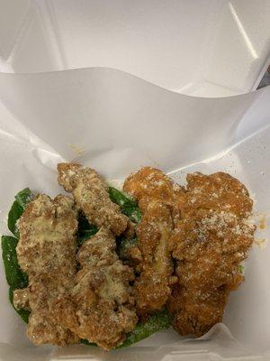 Flavored chicken strips