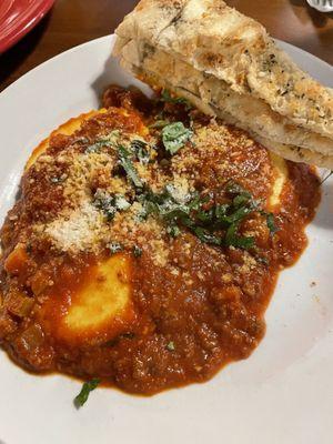 Ravioli Pasta with bolognese sauce