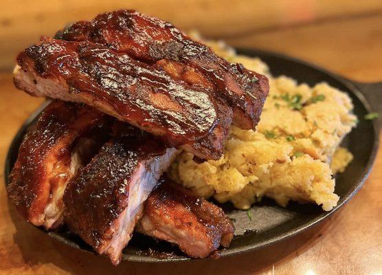 Special Smoked Ribs with Corn Casserole