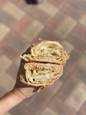 ig: @whatsviveating  |  almond croissant with almond butter