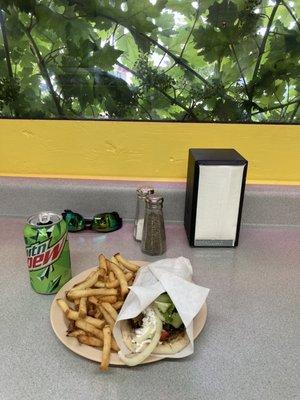 Lamb Gyro with fries