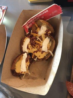 Loaded potato skins.