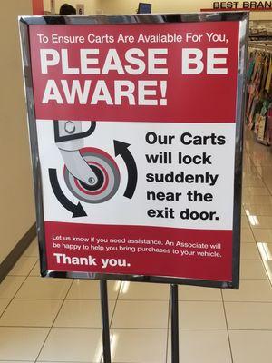 sign about their carts