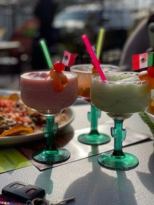 Frozen strawberry margarita, frozen melon margarita