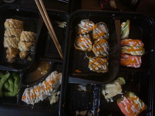 Spicy California Roll Shrimp Tempura Roll crazy roll  Dancing