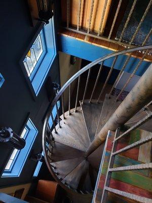 Spiral stair case leading to the bordello room