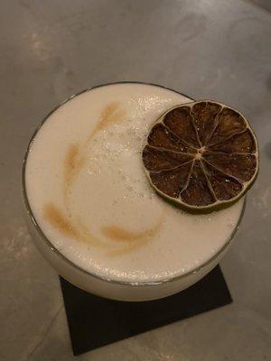 Sassy Suzy ( tequila reposado, pineapple, lime, serrano, agave, egg white)