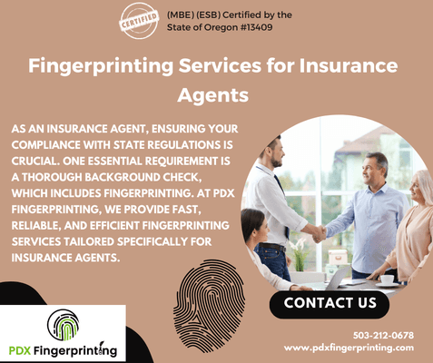 Fingerprinting Services for Insurance Agents