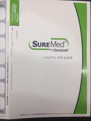 Weekly prescription pill pack