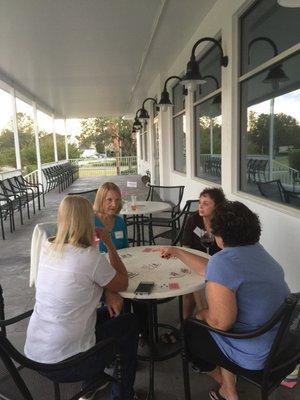 Cards on the patio