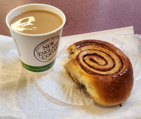 Crosslake's cheaper breakfast option: pastry from Reed's bakery and small coffee for a couple bucks & change.