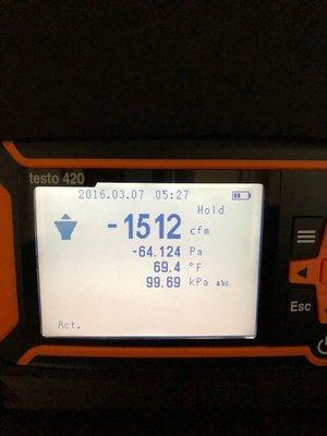 Testo 420 Airflow Result in CFM