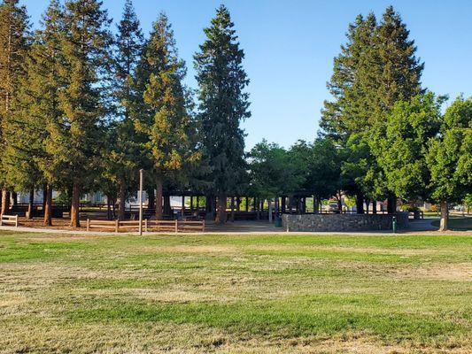 Picnic area and seating in the distance