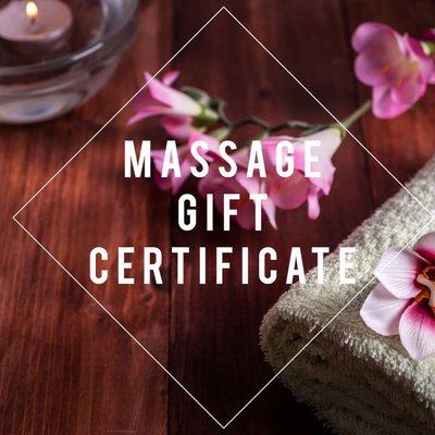 Massage gift certificates available!!