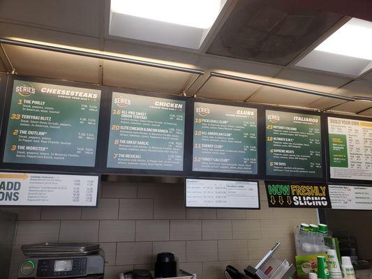 Here's the menu board. Not in numerical order and not all menu items listed.