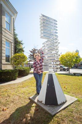 Visit this fun information sign on the grounds of our old city hall.