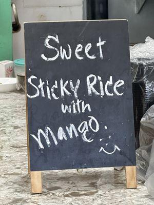 Menu - Sticky rice with mango