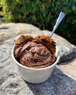 Samoa ice cream with Girl Scout cookies!