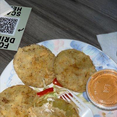 Fried Green Tomatoes with uncooked flour