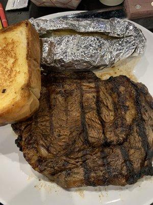 Ribeye with baked potato