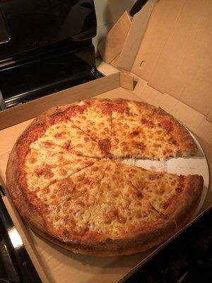 Cheese pizza. Yum!