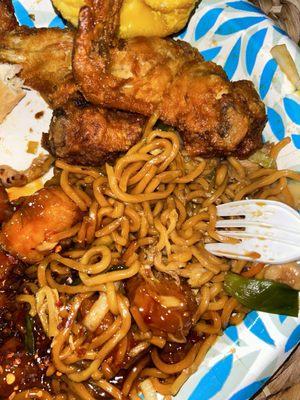 General Tso's , Cheese Wonton, House Special Chow Mein, Fried Chicken Wings