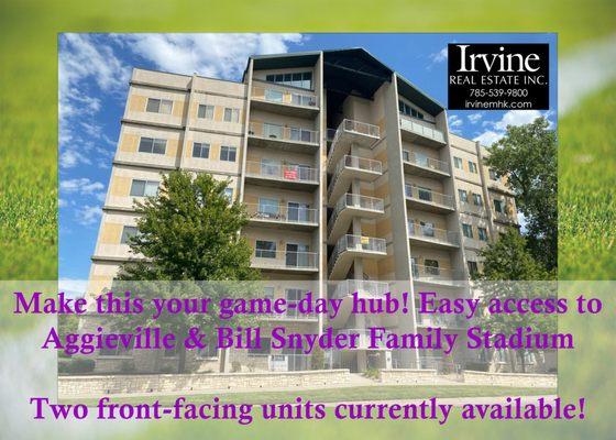 Call Marlene Irvine to see these two condos. Just across from the KSU campus. Perfect for investment, Airbnb, or low-maintenance residence!