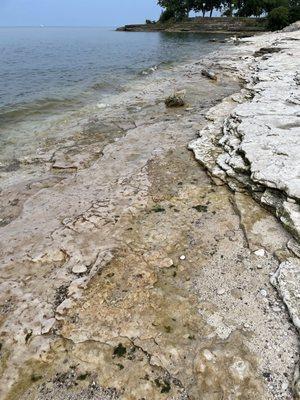 Beach is layers of natural limestone. So neat.