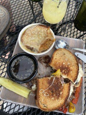 Gluten free roast beef dip and French onion soup. WOW!!!