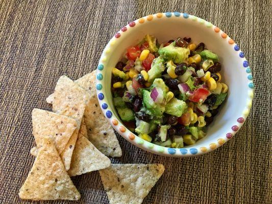 Mexican bean-avocado dip - great for a meal or a snack!