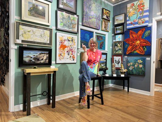 Debbie in the middle gallery, loving color!