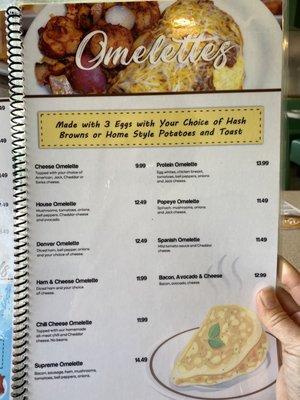 Breakfast menu