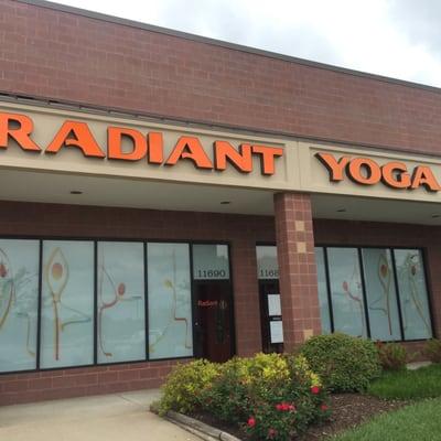 Parking lot view of Radiant Yoga, located right next to Price Chopper at 135th and Quivira.