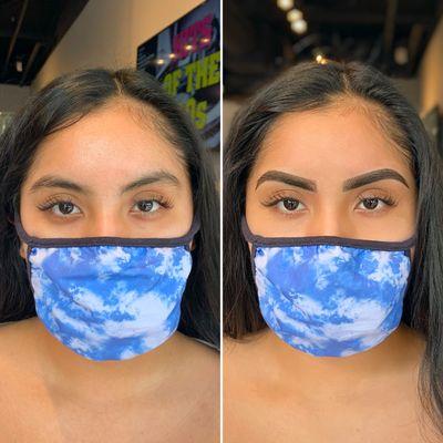 Before and after Hybrid Brows by Janice