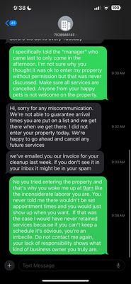 The owner defending himself because he woke me up at 10am, can't keep a schedule and do not inform his employees of correct information.