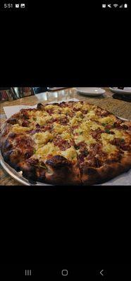 Loaded mashed potato pizza