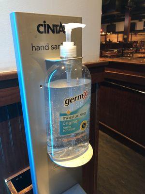 Sanitizer near bathrooms