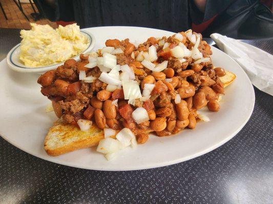 Buffalo chili dog.