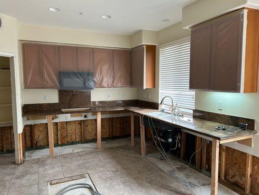 Kitchen water damage repair