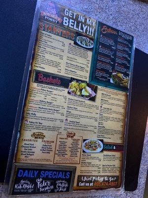 Smokey Pokey Menu