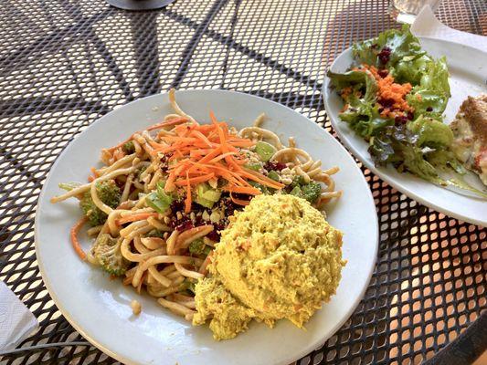 Peanut noodles with curry chicken on top yum!