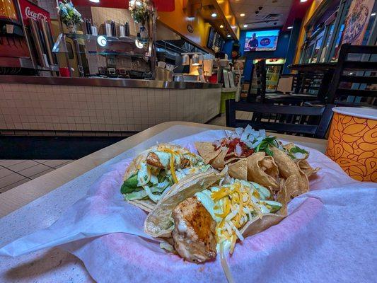 2 fish tacos $11.30