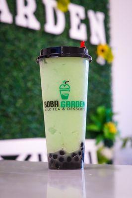 Refreshing Honeydew Smoothie w/ Brown Sugar Honey Boba!