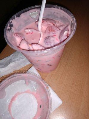 Strawberry yogurt with strawberries!