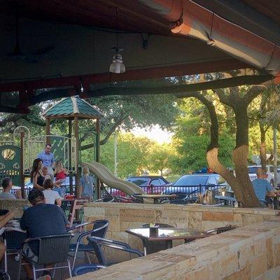 Outside patio and kids play area