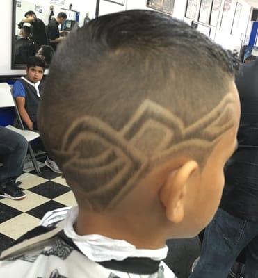 Light comb over Fade with hair Design for Boys.