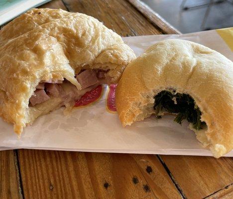 Ham and Cheese Croissant Kolaches Spinach and Cheese Kolache