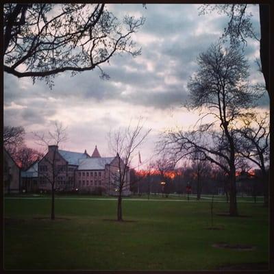 Looking onto the chapel at sunset