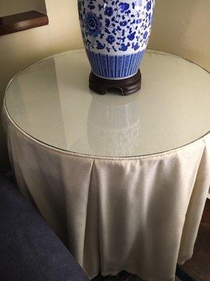 Custom tablecloth shrunk after drycleaning